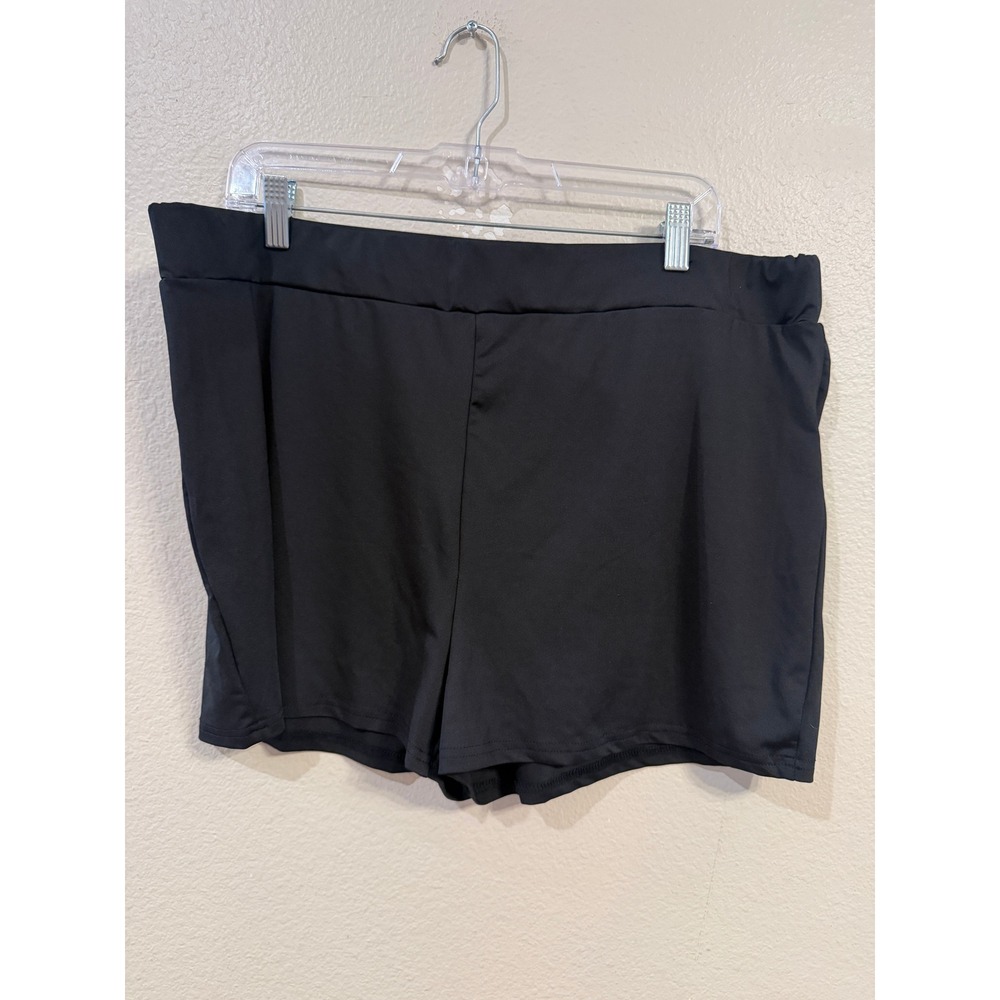 Shein Curve Womens 3XL Black swim Shorts Stretchy Plus Size Activewear